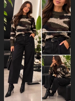 Ciepły sweter w stylu moro